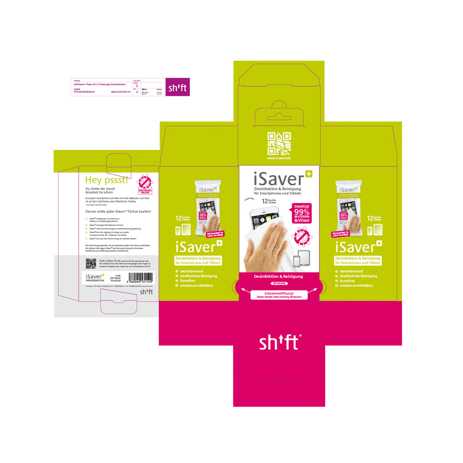 Produktverpackung medizinische Desinfektionstücher